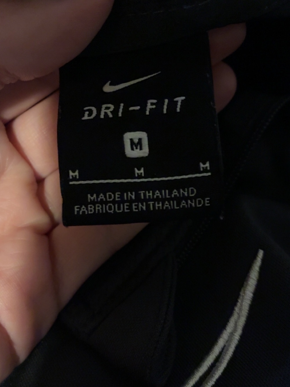 Nike Dri-FIT Quarter Zip Pullover Medium Black Athletic Running Top Thumbholes - Picture 6 of 7